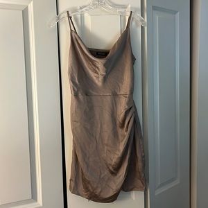 Nasty gal satin cowl-neck mini dress